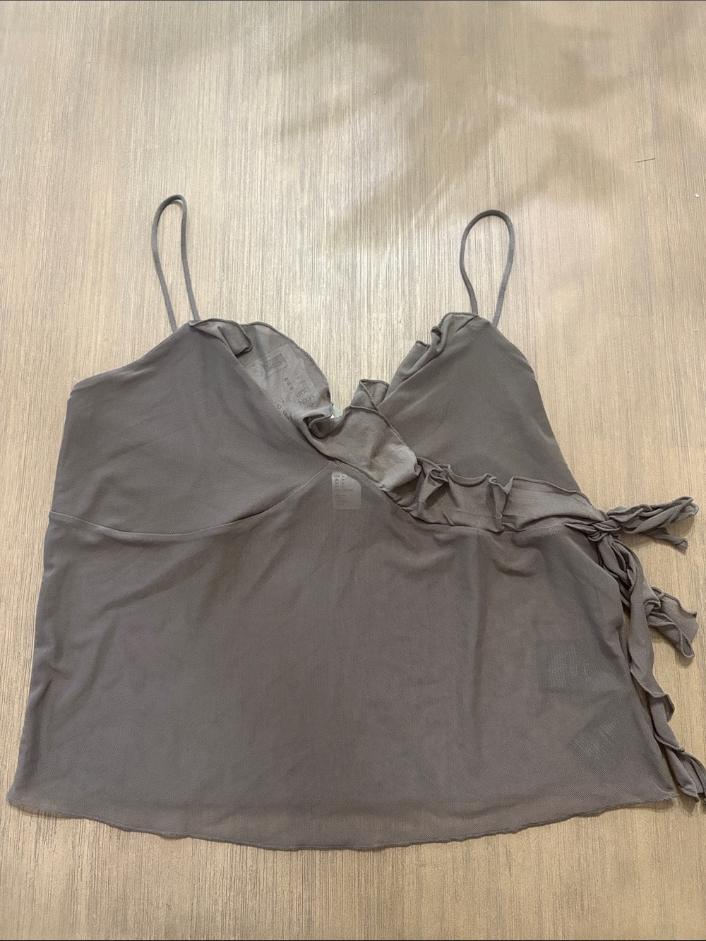 H&M Gray Ruffle Wrap Camisole Size Medium